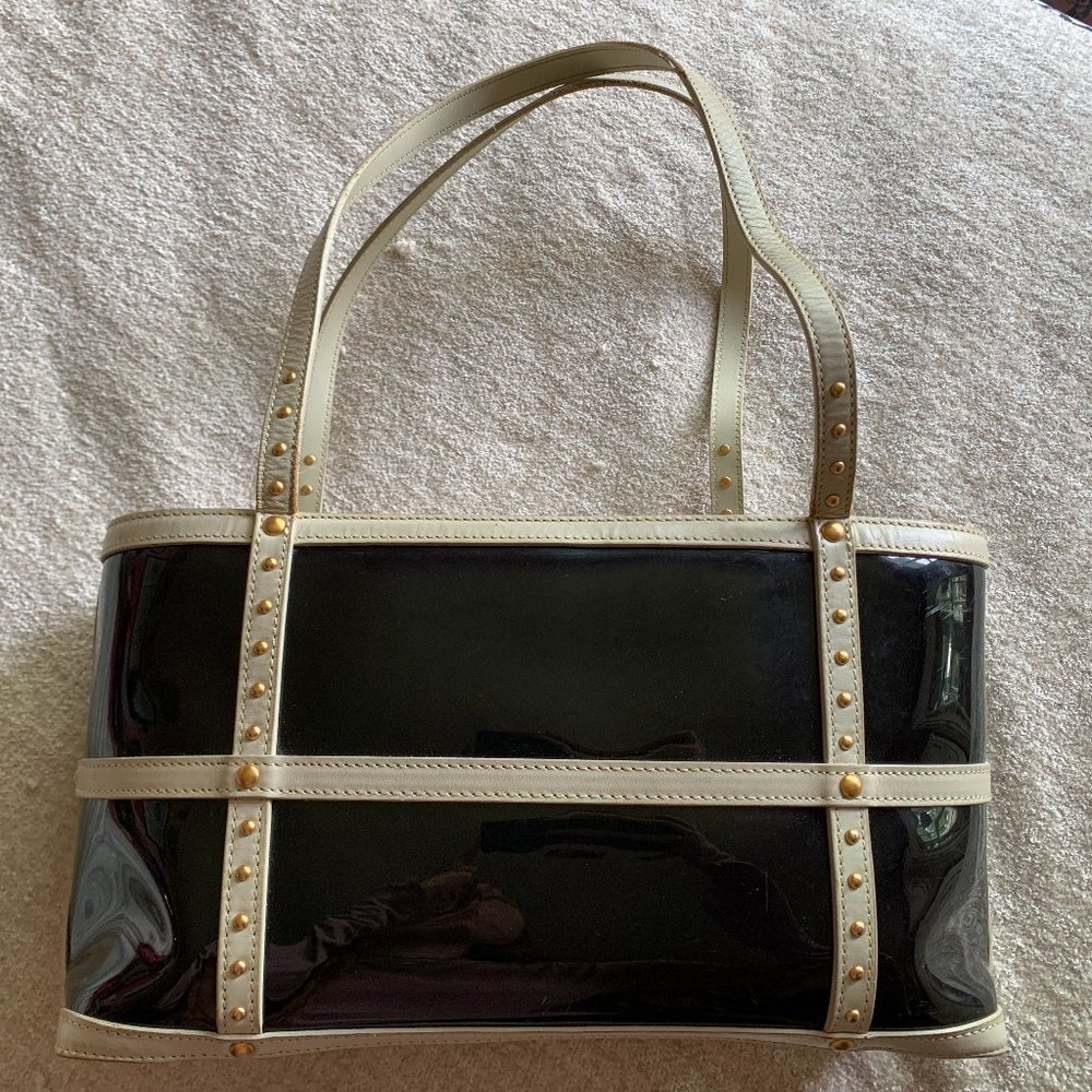Maxx New York Black and White PVC Purse